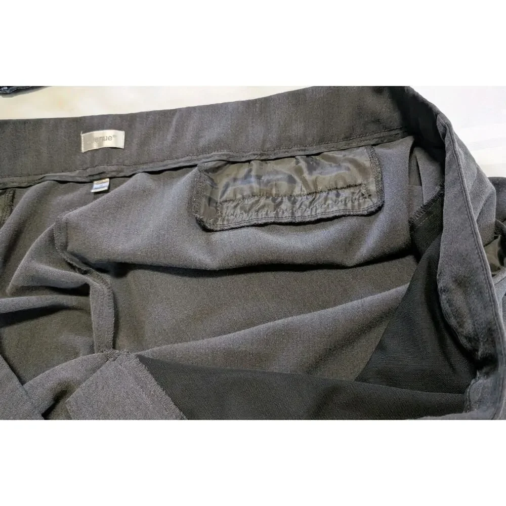 Avenue Womens Plus Size Super Stretch Trousers Ankle Pants Gray US SZ30P